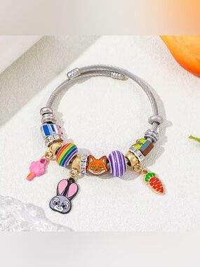 925 Sterling Silver Disney Zootopia Loaded Charm Bracelet No Fade Tarnish (V2)